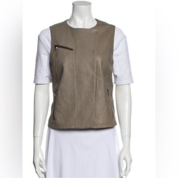 J BRAND Lamb Leather Vest size XS  Retail $895 - Picture 1 of 13